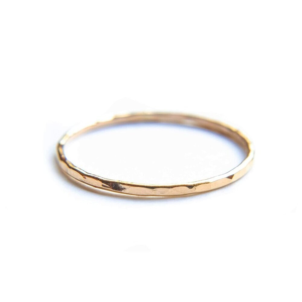 Hammered Gold Ring, Gold Stacking Rings, Minimalist Rings, Skinny Rings For Wome